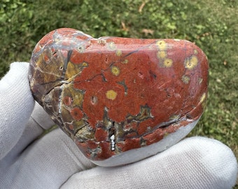 RARE Tumbled Palm Stone__Morgan Hill Poppy Jasper, Morgan Hill, California