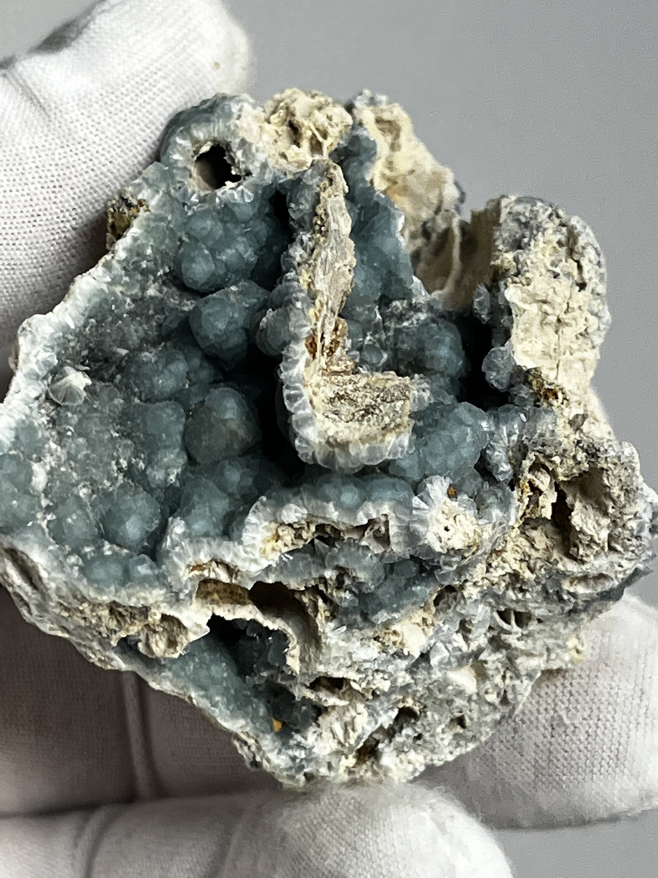 Incredible Luster___large VERY RARE BLUE Wavellite Specimen