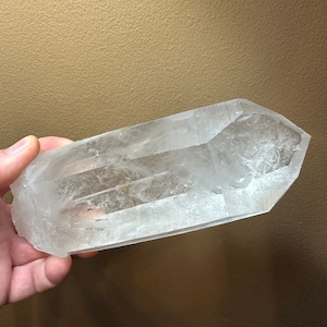 Master Record Keeper Lemurian Point__Large Clear Arkansas Quartz Crystal