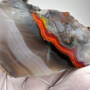 Hermosa losa de ágata imperial de Kentucky para lapidaria, procedente del condado de Estill.