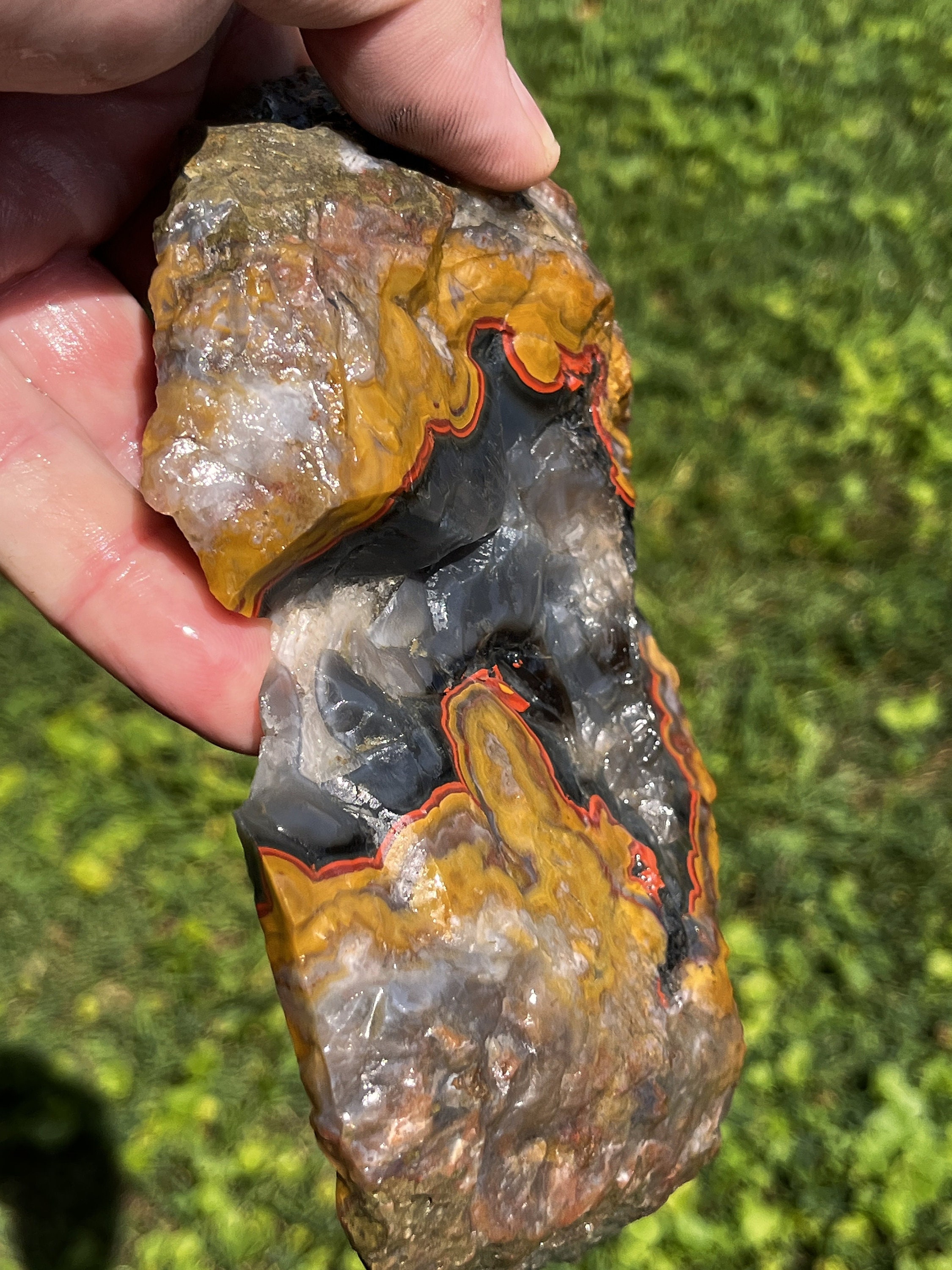 9 1/4 Inches___natural Beautiful Colorful Kentucky Agate Slab From ...