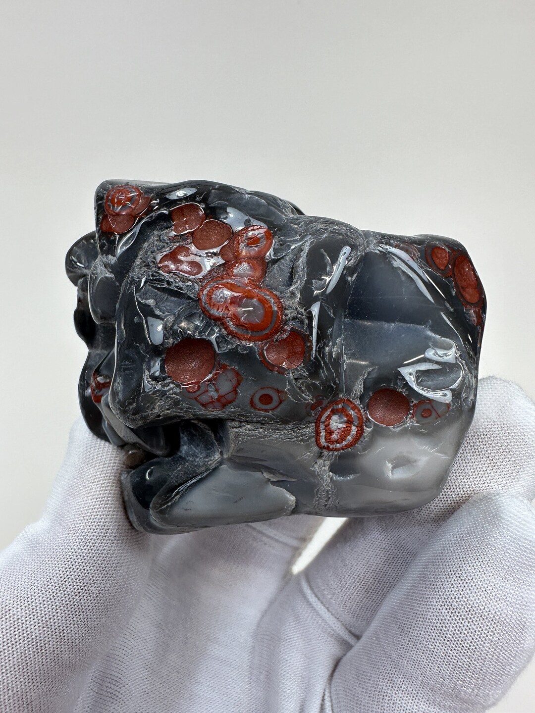 RARE Large Tumbled Kentucky Agate Palm Stone From Estill County