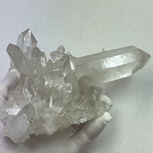 6 3/8 inch DT___Blinding Shine___OPTICAL CLEAR High-End Display___HUGE Arkansas Quartz Crystal Cluster