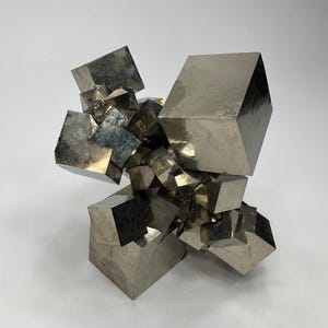 35 Cubes__LARGE Exceptional Entwined Interlocking Pyrite Cube Cluster___Navajun Mine, Spain