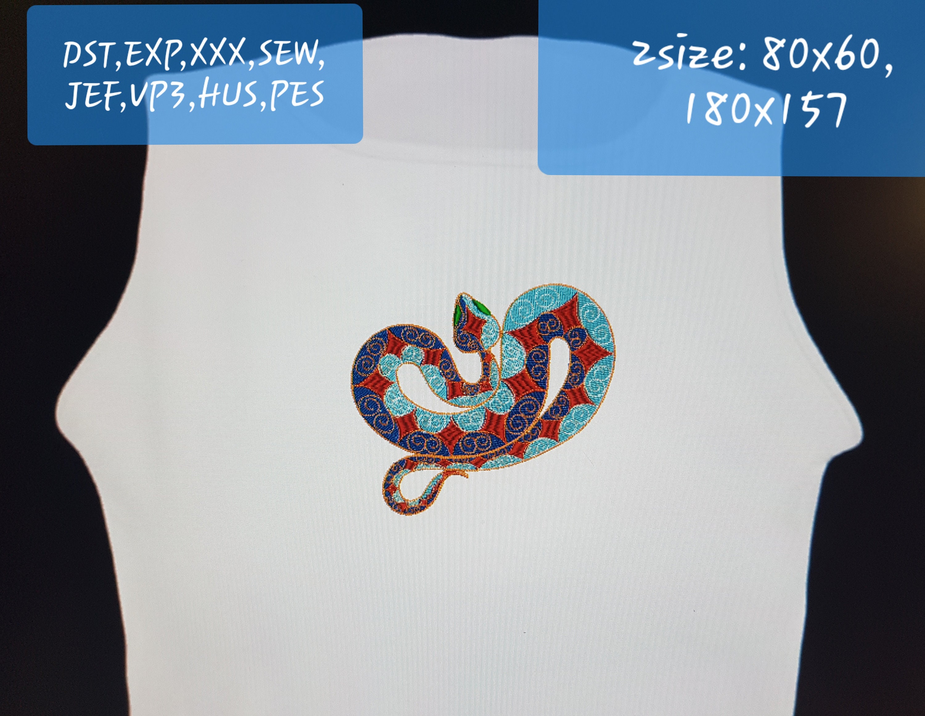 Embroidery design snake  etsy Embroidery design snake  etsy