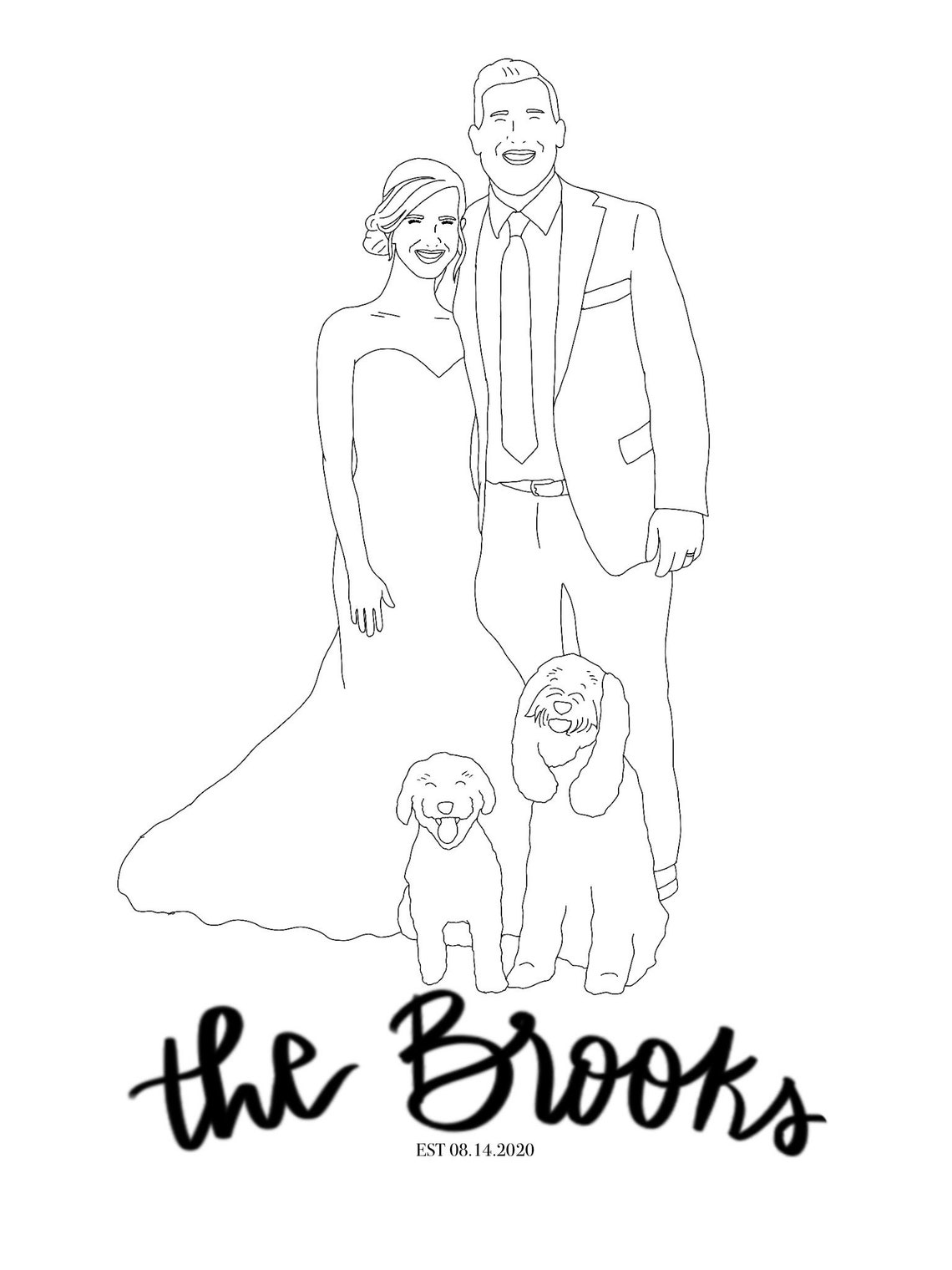 Custom Wedding Coloring Page: Personalized Kids Activity - Etsy