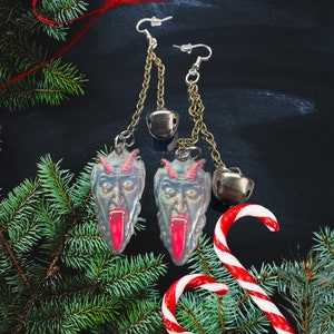 Krampus & Bells, Yule Time Earrings