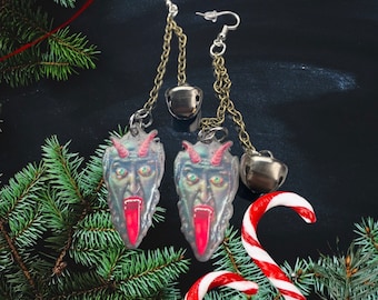 Krampus & Bells, Yule Time Earrings