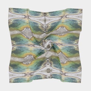 Foulard quadrato in seta Yellowstone Teals: lusso firmato