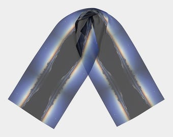 Blue Hour Ocean Scarf: Designer silk Art Scarf