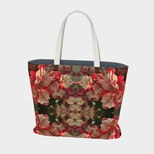 Fuschia Sunlight Large Market Tote Bag, designer bag, floral tote, lined tote, tote with pockets, gifts for her, luxury tote, travel tote