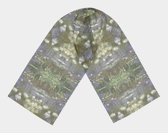 Monet's Water Lilies Scarf: Designer Art, Multiple Sizes