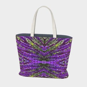 Purple Haze Large Market Tote Bag, designer tote bag, floral tote, lined tote bag, tote with pockets, flowers, gifts for her, gifts