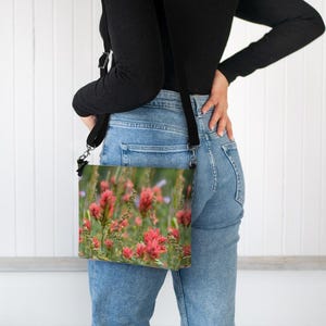 Sac à main à bandoulière en cuir végétalien Indian Paint Brush, fabriqué sur commande, édition limitée, cadeau pour la fête des mères