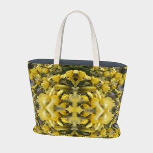 Iris Sunshine Large Market Tote Bag, designer tote, floral tote, lined tote, tote with pockets, gifts, travel tote