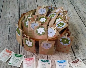 Tea advent calendar for 2023 Tea advent calendar - Yoga advent calendar filled with tea \ 24 types of tea in paper bags