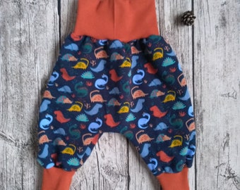 Pumphose Baby und Kinder, Dinos, warme Kinderhose, Aladinhose, Gr. 50 - 122