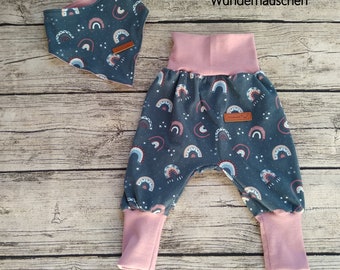 Pantalon pompe bébé et enfants, rainbow boho taille 50 - 122