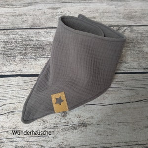 Triangle scarf for babies and children - muslin - pure cotton - grey
