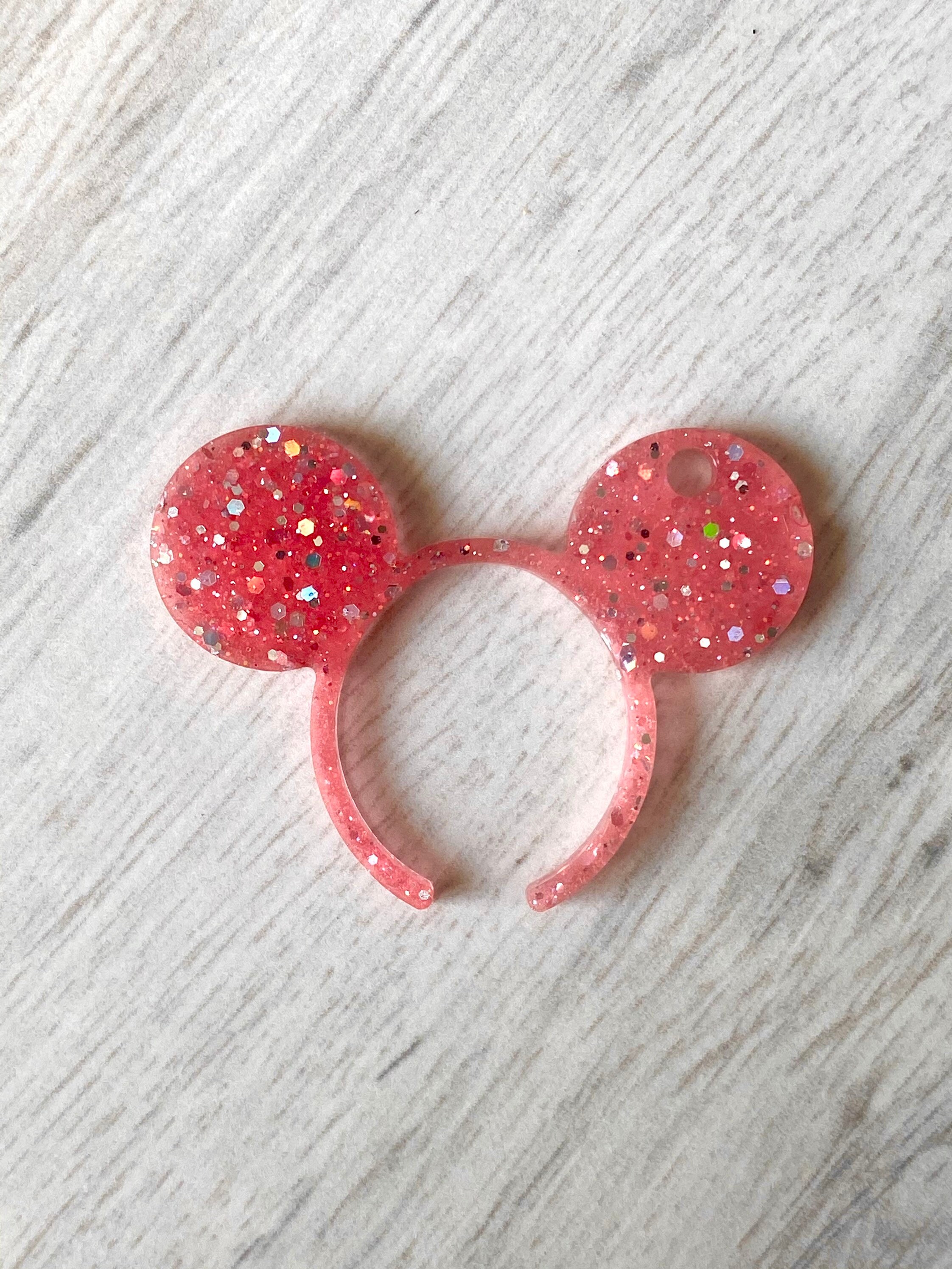 Mickey Mouse Ears Resin Keychain Etsy