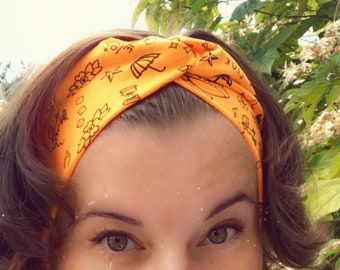 Orange Highlighter Headband, Turban Headband, Fabric Headband, Sports/Yoga headband, Mother’s Day Gift, Women’s Gift