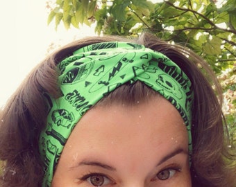 Green Highlighter Headband, Turban Headband, Fabric Headband, Sports/Yoga headband, Mother’s Day Gift, Women’s Gift