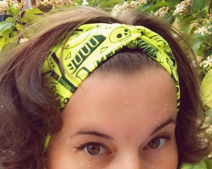 Yellow Highlighter Headband, Turban Headband, Fabric Headband, Sports/Yoga headband, Mother’s Day Gift, Women’s Gift