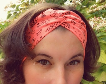 Pink Highlighter Headband, Turban Headband, Fabric Headband, Sports/Yoga headband, Mother’s Day Gift, Women’s Gift