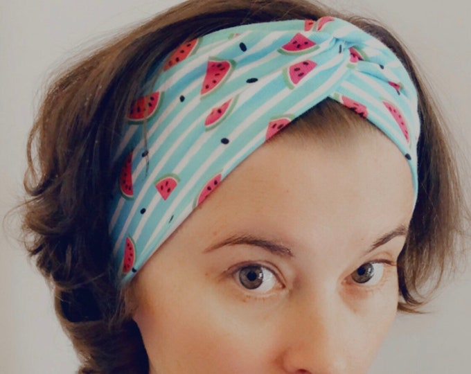 Watermelon Knotted Headband, Turban Headband, Fabric Headband, Sports/Yoga headband, Mother’s Day Gift, Women’s Gift