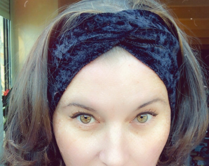 Black Velvet Knotted Headband, Turban Headband, Fabric Headband, Sports/Yoga headband, Mother’s Day Gift, Women’s Gift