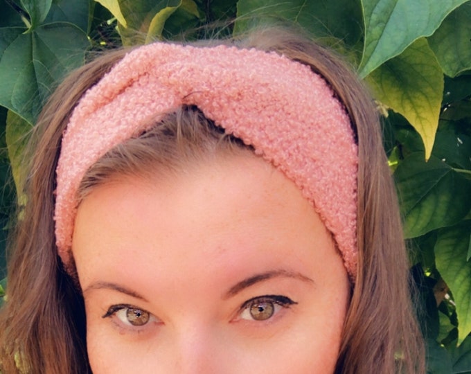 Fluffy Teddy Fleece Knotted Headband, Turban Headband, Fabric Headband, Sports/Yoga headband, Mother’s Day Gift, Women’s Gift, Christmas