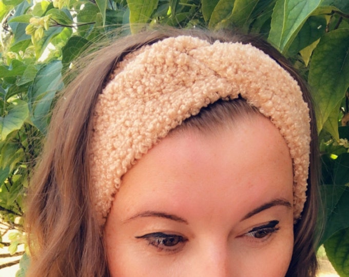 Fluffy Teddy Fleece Knotted Headband, Turban Headband, Fabric Headband, Sports/Yoga headband, Mother’s Day Gift, Women’s Gift, Christmas