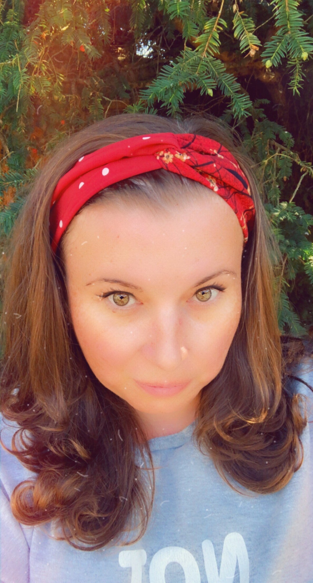Red With Flowers Knotted Elasticated Headband, Turban  display picture 2