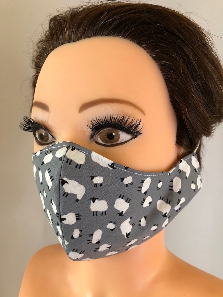 Washable, Reversible Cotton Face Mask / Chemo Mask / Flu Mask / Germ