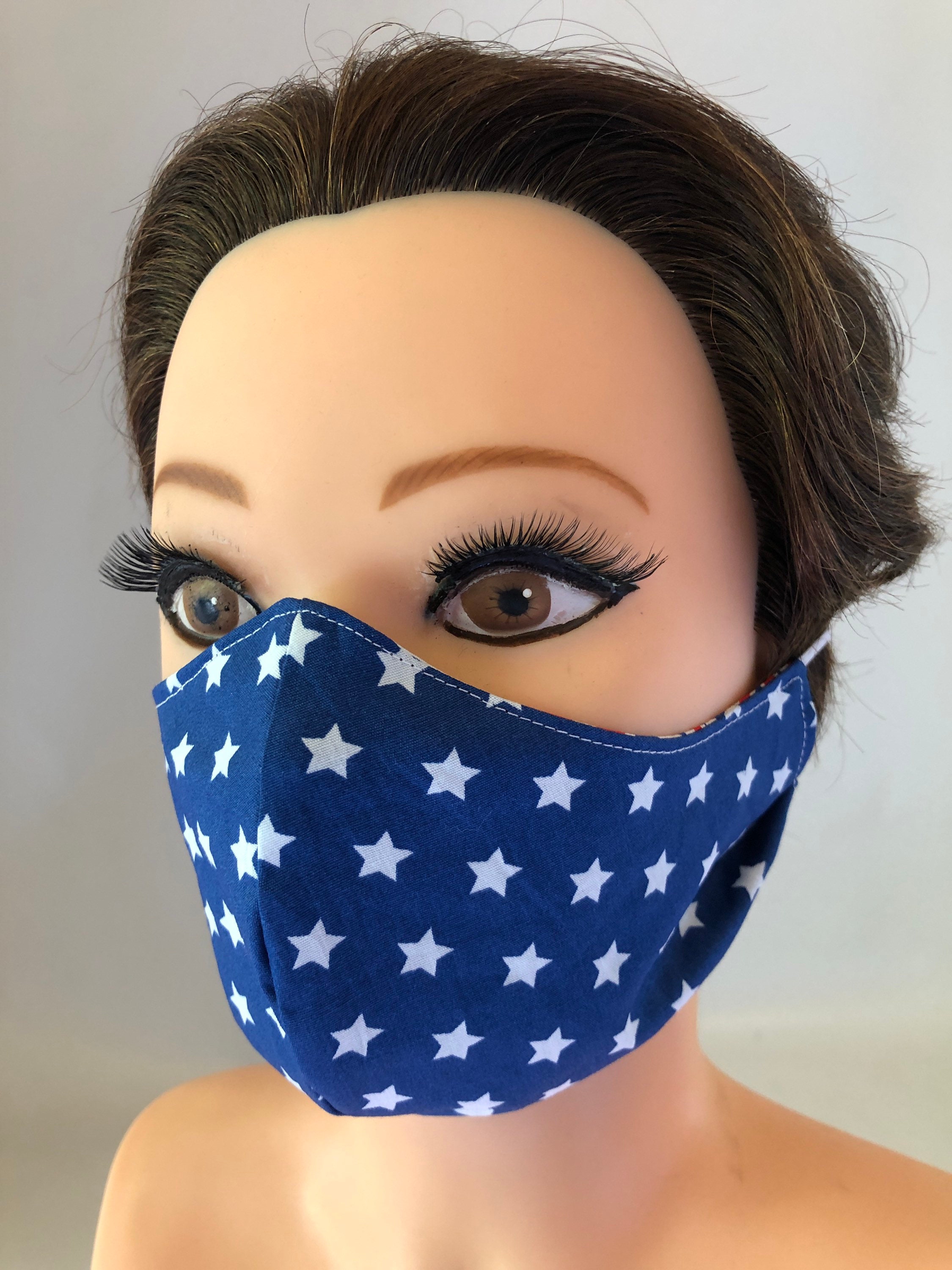 Washable 3 layers, Reversible Cotton Face Mask Patriotic, Union Flag