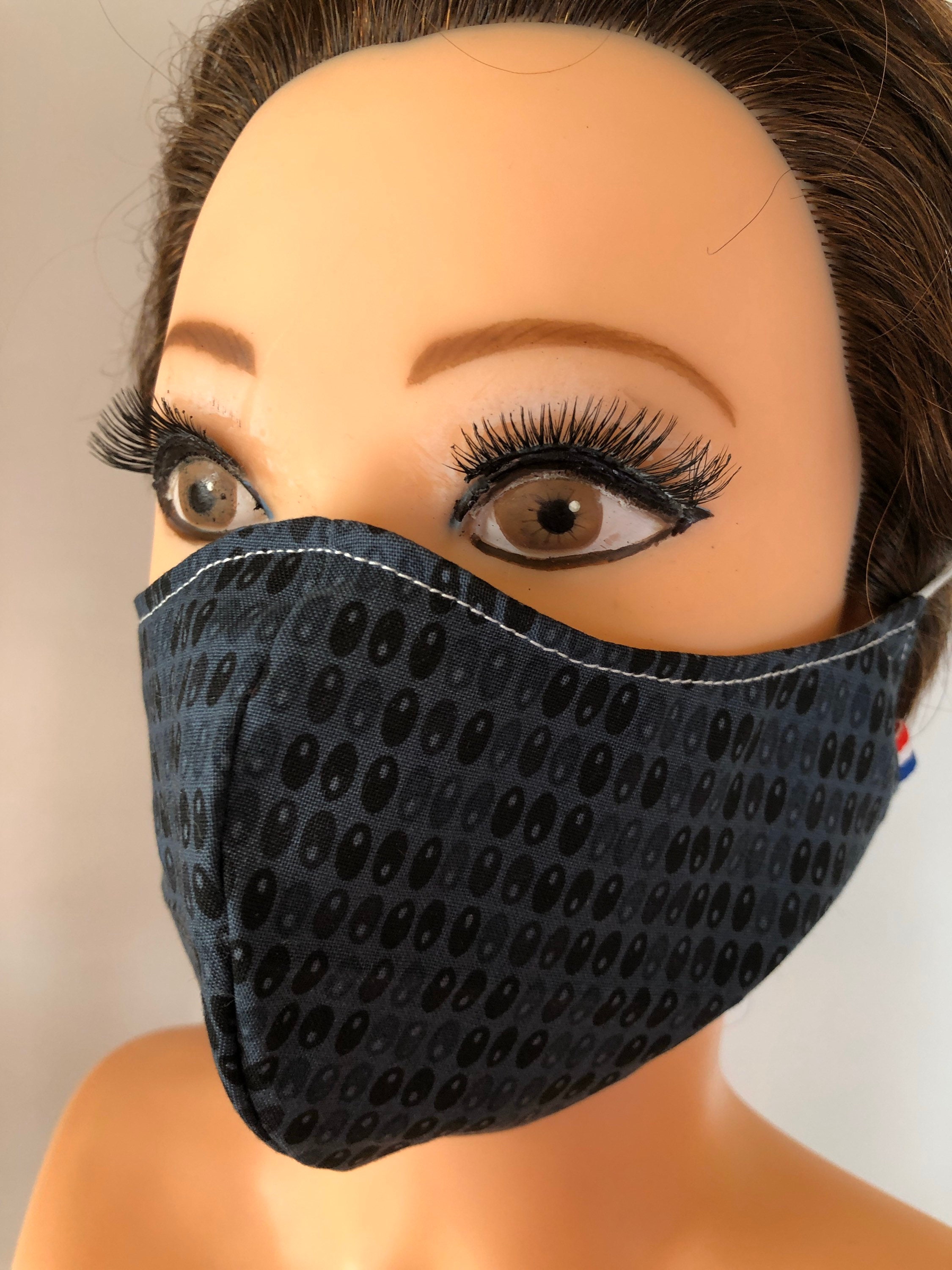 Reversible Double-Layer Cotton Face Mask - Washable, Reusable, Unisex One Size (USA Made)