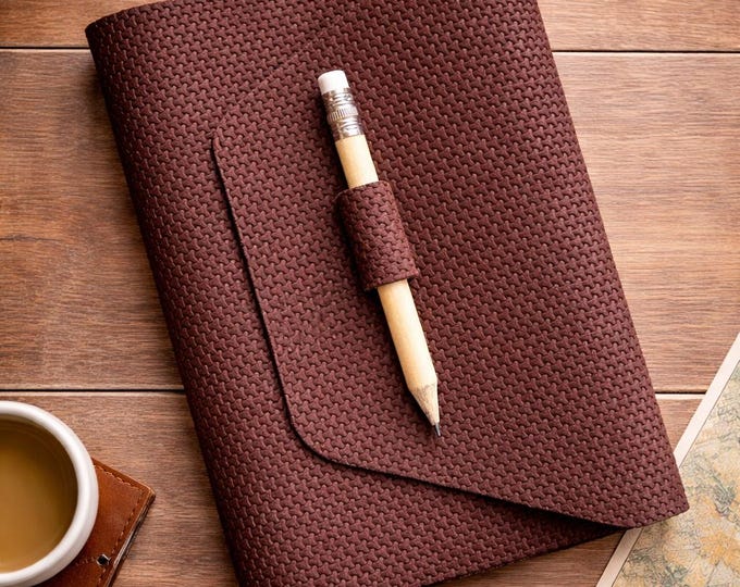 A6 Leather Travel Journal Cover – Handmade Notebook Cover – Refillable Diary Cover – Holds Up to 2 Notebooks – Optional Inserts - Brown