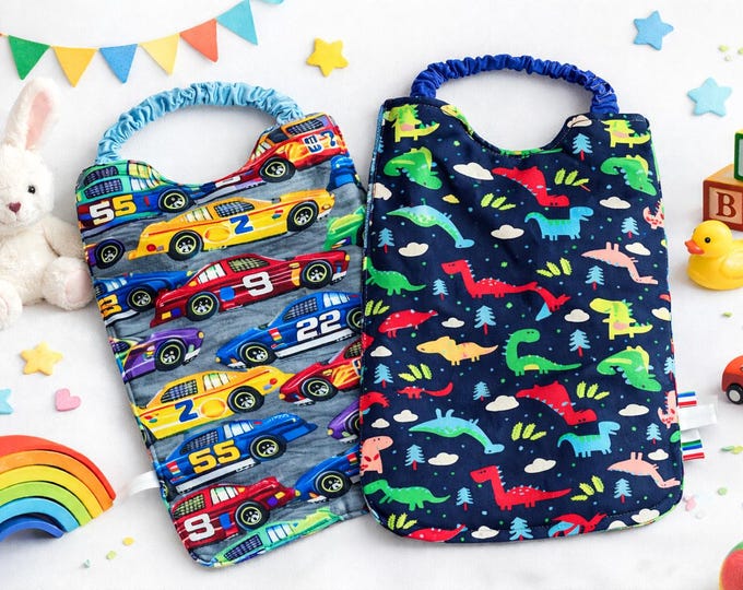 2x Serviettes élastiquées de table pour maternelle, garderie, bavoir facile à enfiler pour cantine, nounou