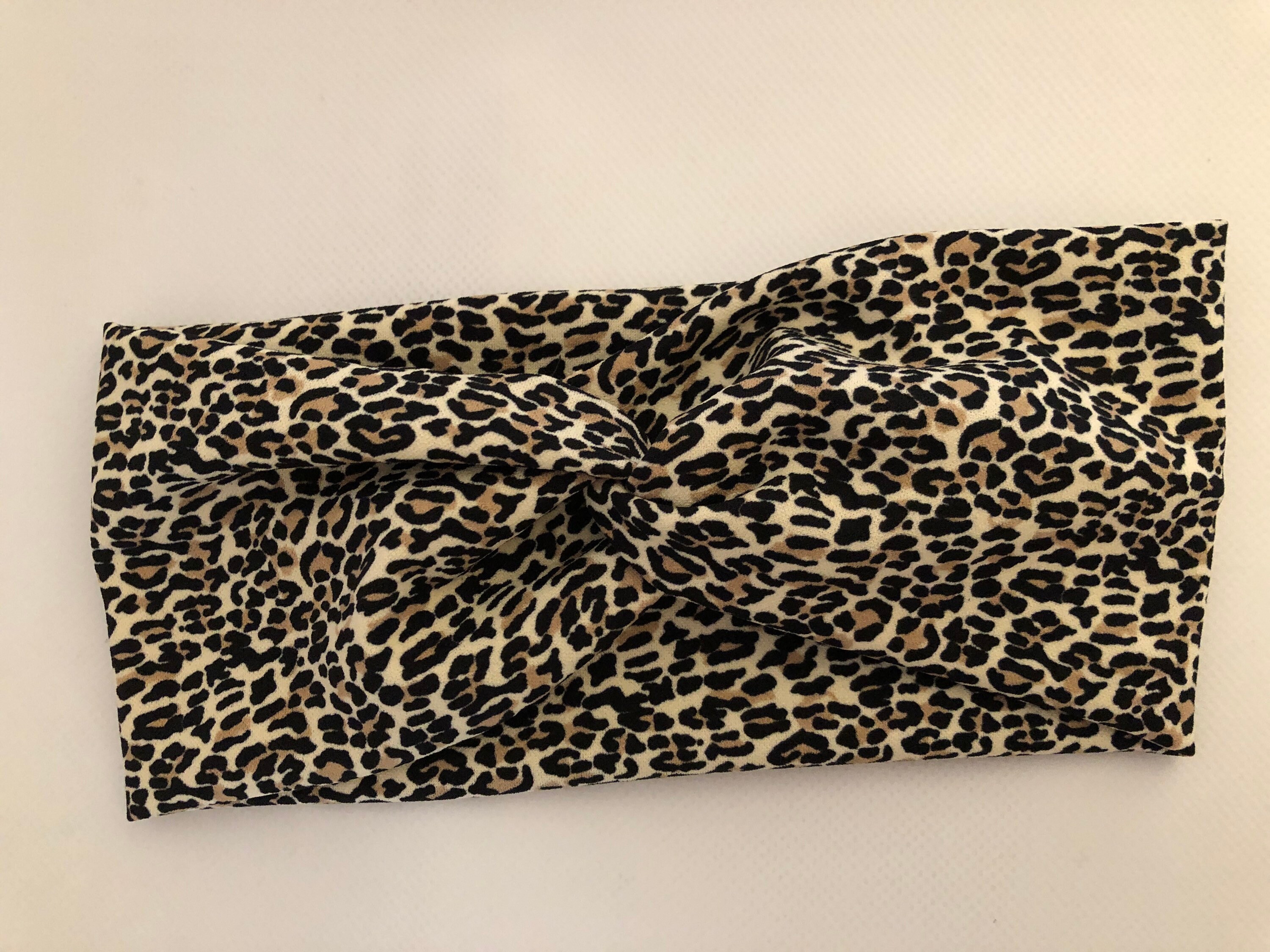 Leopard print Knotted Headband, Turban Headband, Synthetic Fabric ...