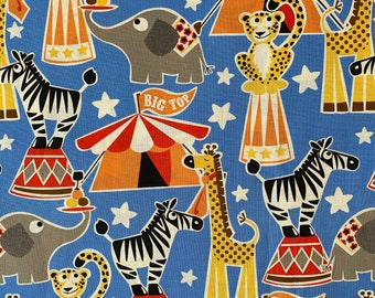 Big Top by Michael Miller in Blue / Sold by the Half Yard / Circus Fabric /OOP and HTF