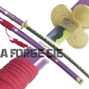 Katana Enma Sword Zoro Saber Meito Zorro Replica Purple Sword Zoro Katana Cosplay + Display Sword
