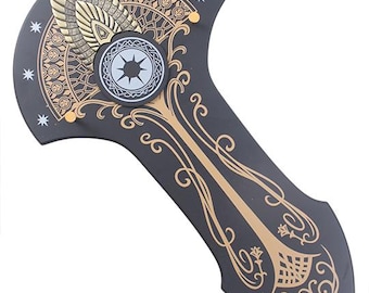 Supporto per spada in legno, supporto per spada murale, targa per spada murale, supporto per spada da parete, supporto per spada da parete