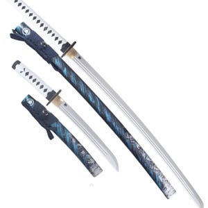 Katana and Tanto Pack in Wood Katana Jin Sakai Saber Sword Replica Wood Tanto - Wenge Wood Blade - Wooden Sword Samurai Sword Japanese Katana