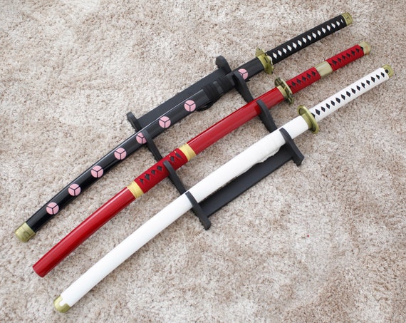 Pack 3 Carbon Steel Katanas Decoration Epee Zoro Saber Shusui Wado Kitetsu  Swords Stand 3 Places Zoro Sword 