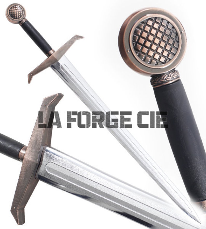 Epee Medievale Chevalier en Polypropylene Argent Epee 1 Main Entrainement Training Sword Medieval image 3