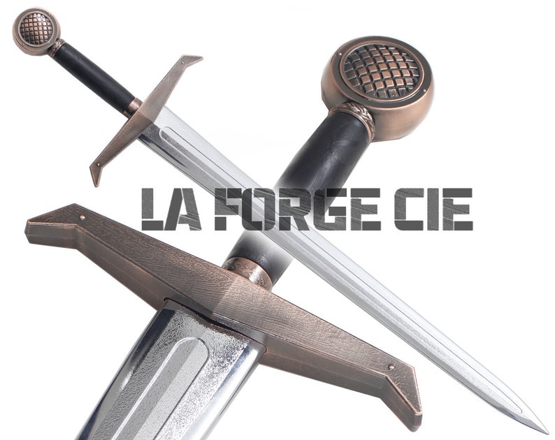 Epee Medievale Chevalier en Polypropylene Argent Epee 1 Main Entrainement Training Sword Medieval image 1