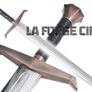 Silver Polypropylene Excalibur Sword Arthur 1 Hand Training Sword Excalibur Training Sword