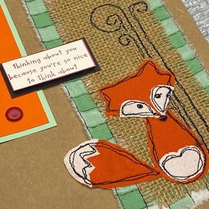 Fox Card, Friendly Fox Greeting Card, Thinking of You, Friendship Card, Foxy, Unique Card, Blank Inside Card, Birthday Card, Sympathy Card