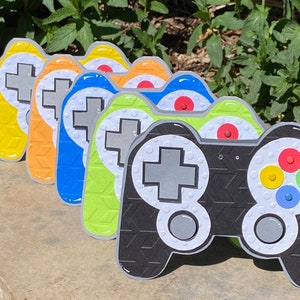 Gamecontrollerkaart, NU in 5 verschillende kleuren + een cadeaukaartlabel, videogamekaart, verjaardagskaart, leuke kaart, interactieve kaart, kaart naar niveau