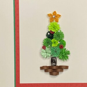 Cartão de Natal acolchoado, árvore de Natal acolchoada, cartão de lembrança, cartão de férias, cartão de Natal, cartão de boas festas, arte acolchoada, arte em papel